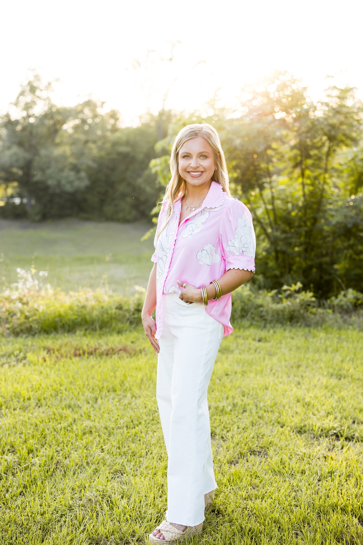 Paige Pink Puff Sleeve