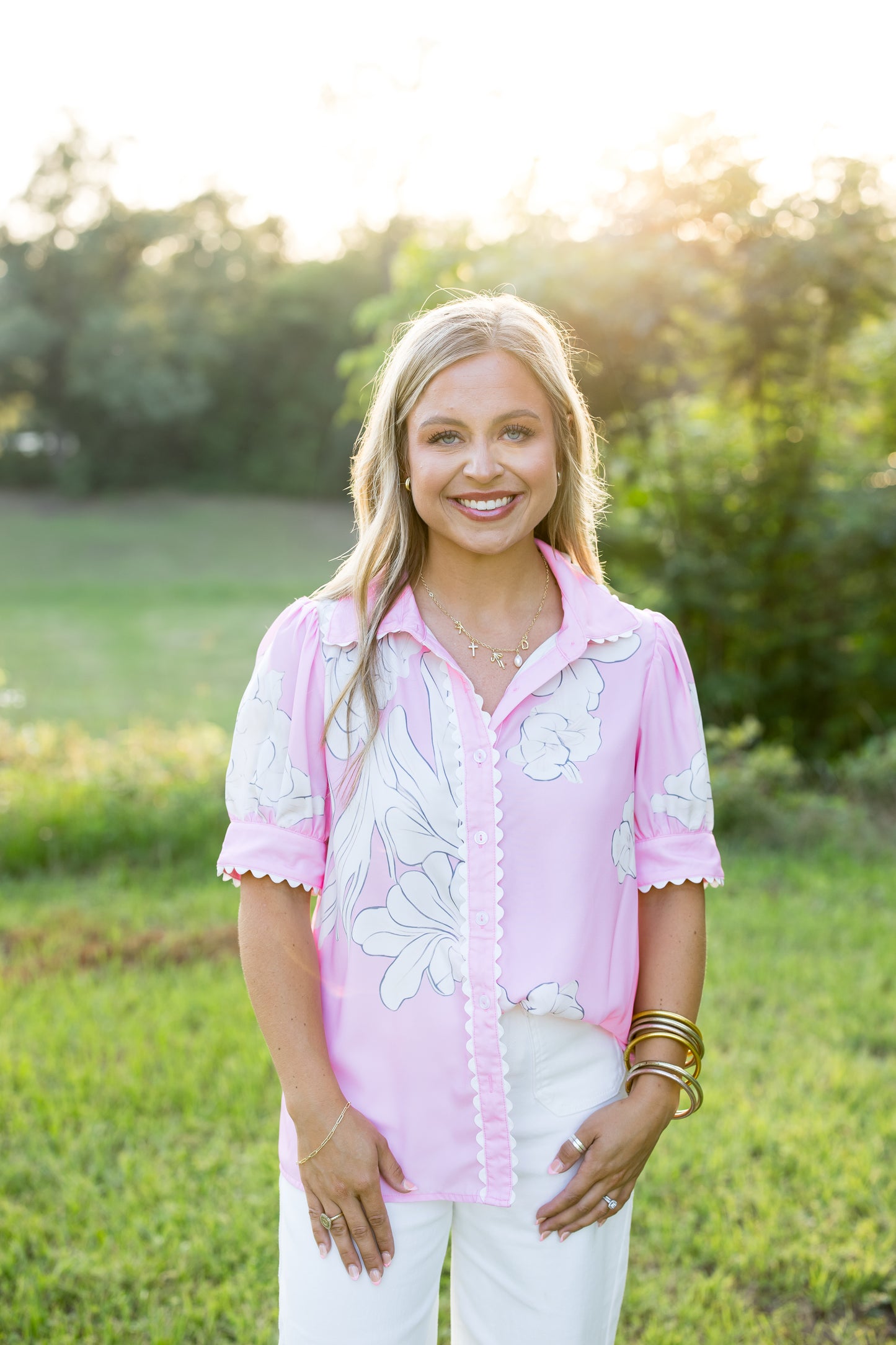 Paige Pink Puff Sleeve