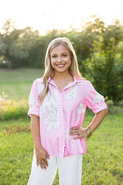 Paige Pink Puff Sleeve