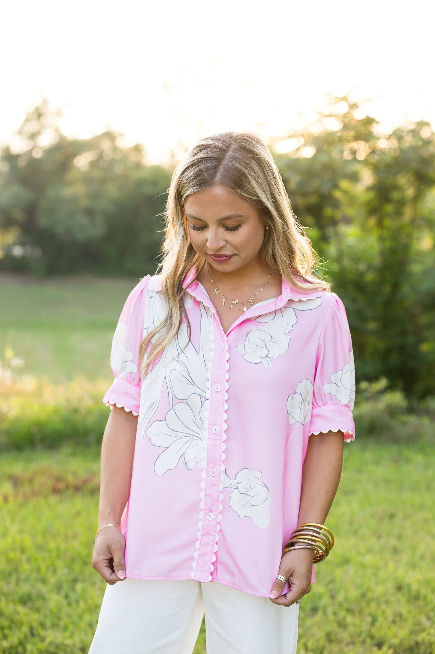 Paige Pink Puff Sleeve