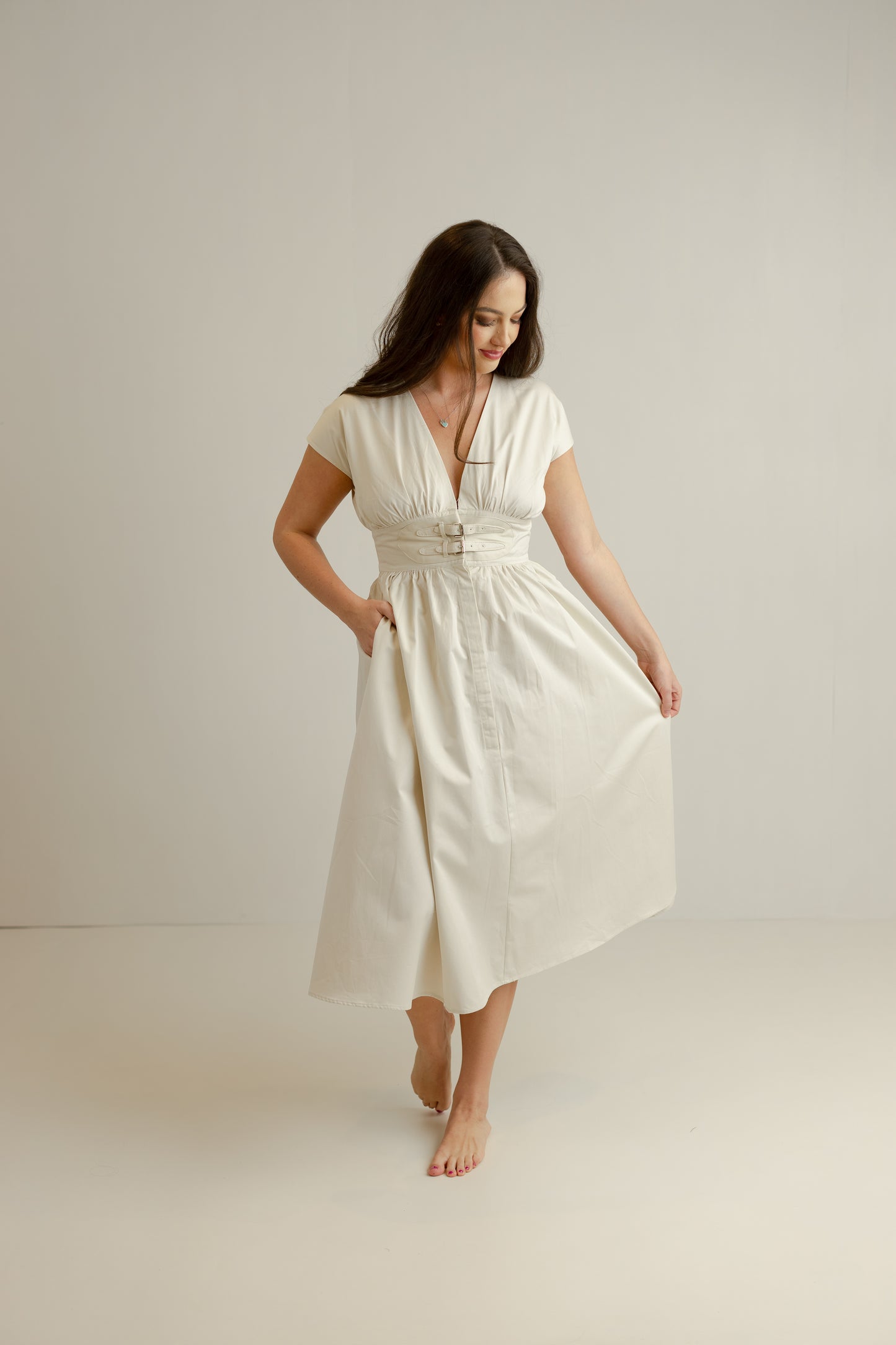 Sloane Belt Dress - Sand