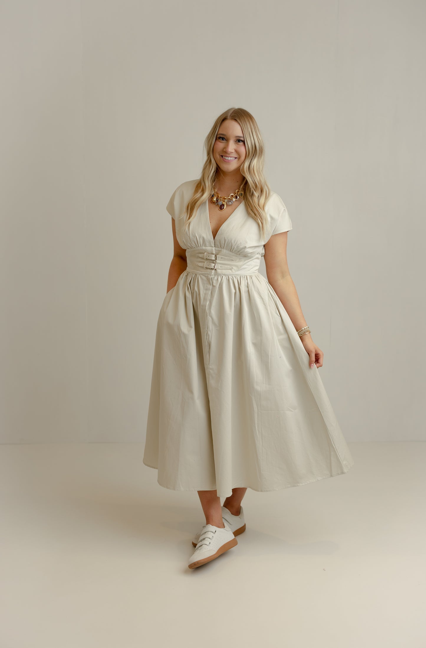 Sloane Belt Dress - Sand