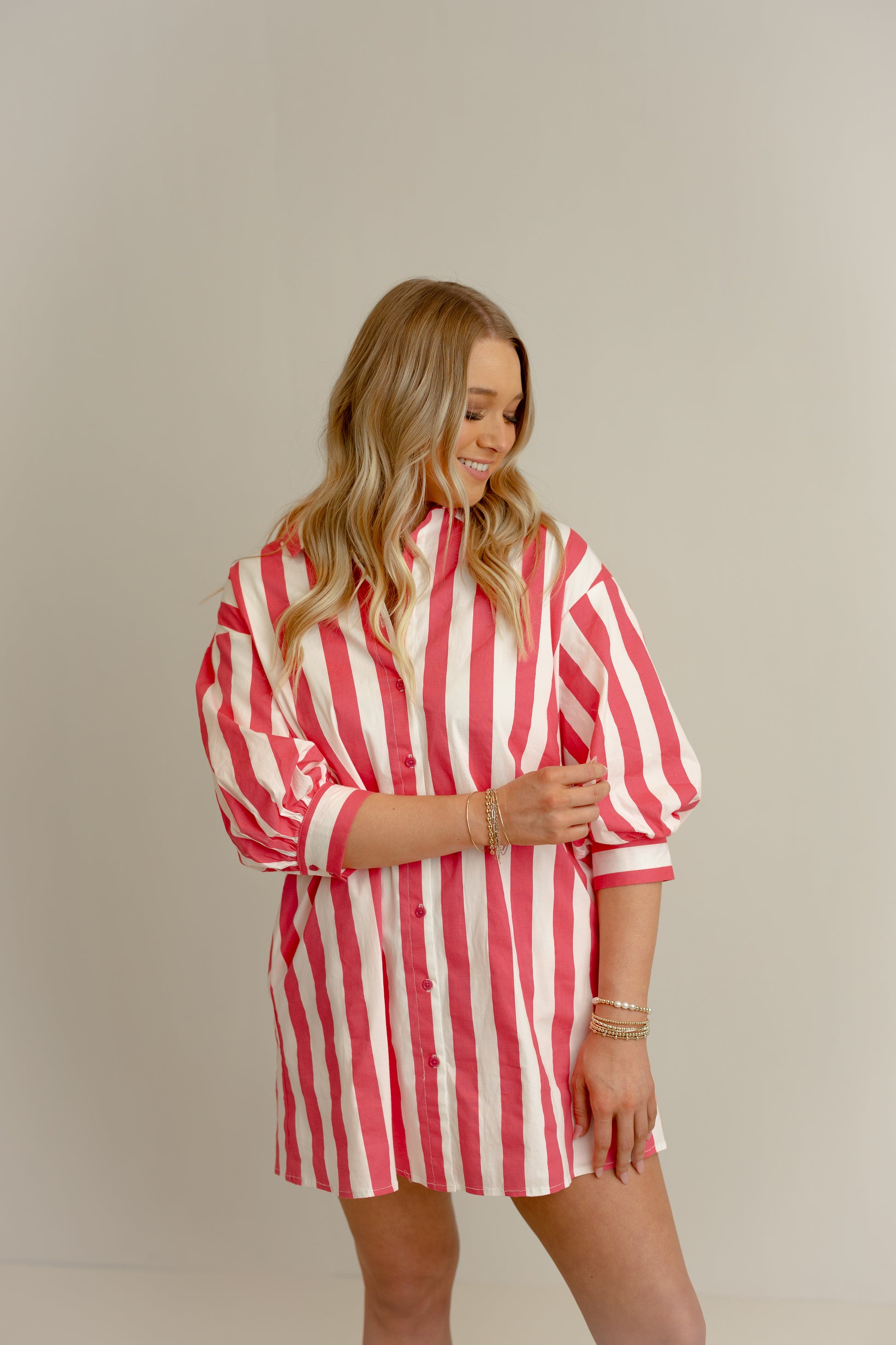 Elizabeth Stripe Dress - Pink Swilly Boutique Elizabeth Stripe Dress - Pink Swilly Boutique